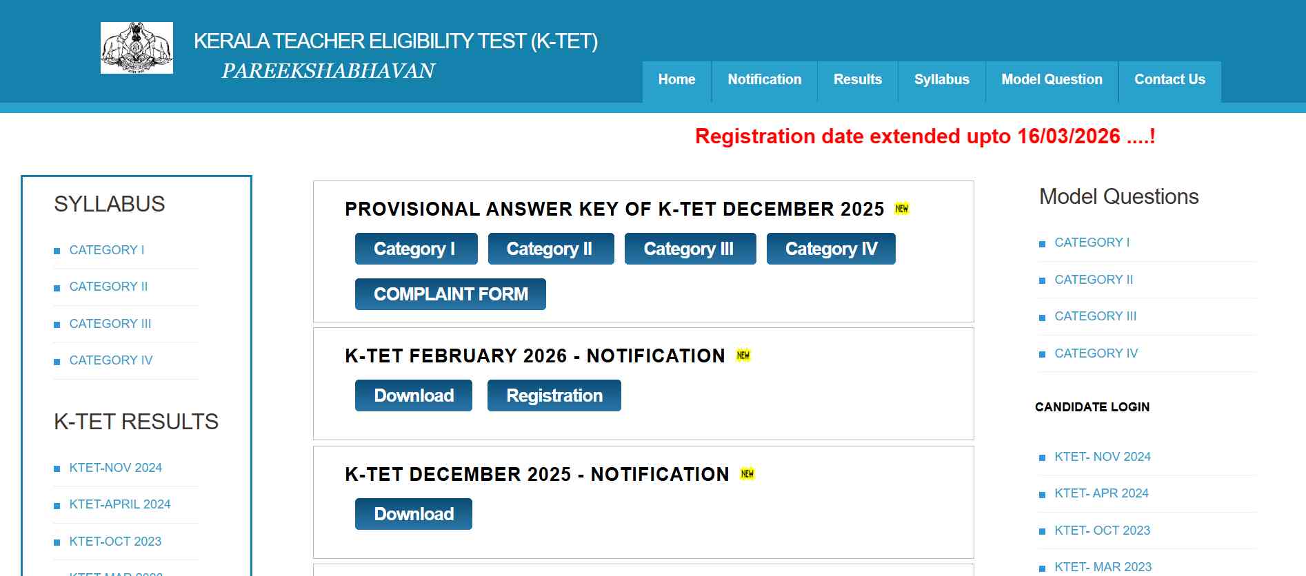 Kerala TET Last Date