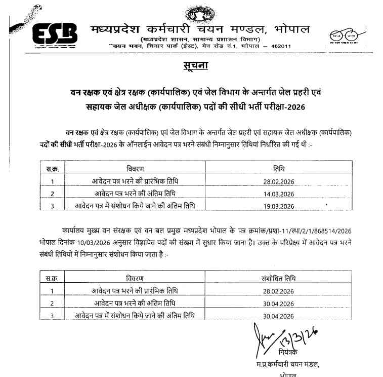 MP Forest Guard Last Date
