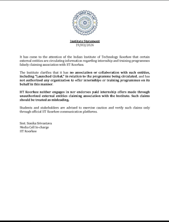 IIT Roorkee Notice