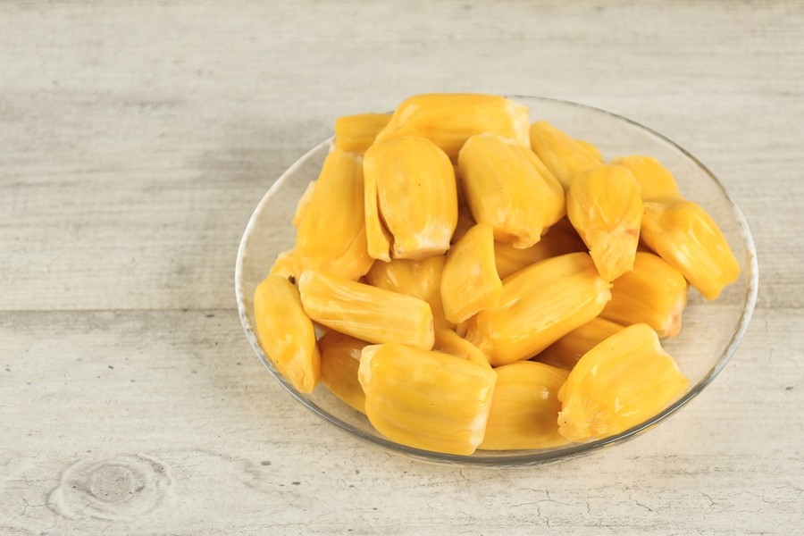 yellow fleshy edible pods of jackfruit yellow fleshy edible pods of jackfruit