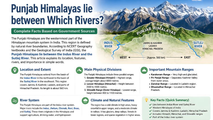 Punjab Himalayas lie between Which Rivers-2