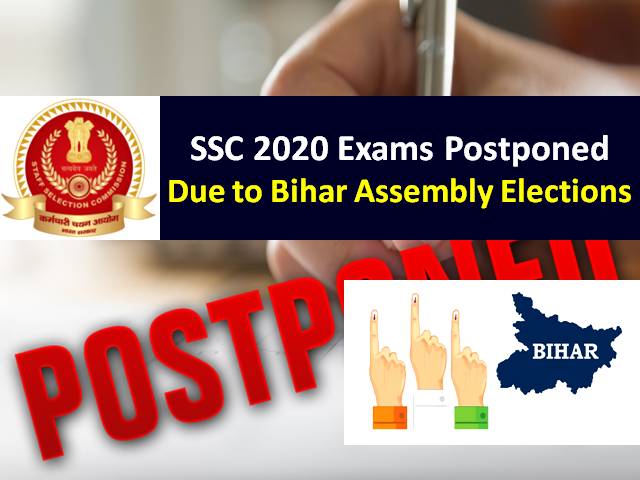 SSC Exams Rescheduled Due to Bihar Assembly Elections 2020: SSC JE 2019-20 (Paper-1) & SSC Phase-8 2020 Exams Postponed Only in Bihar, Check New SSC CGL 2019 & SSC Steno 2019 Exam Dates