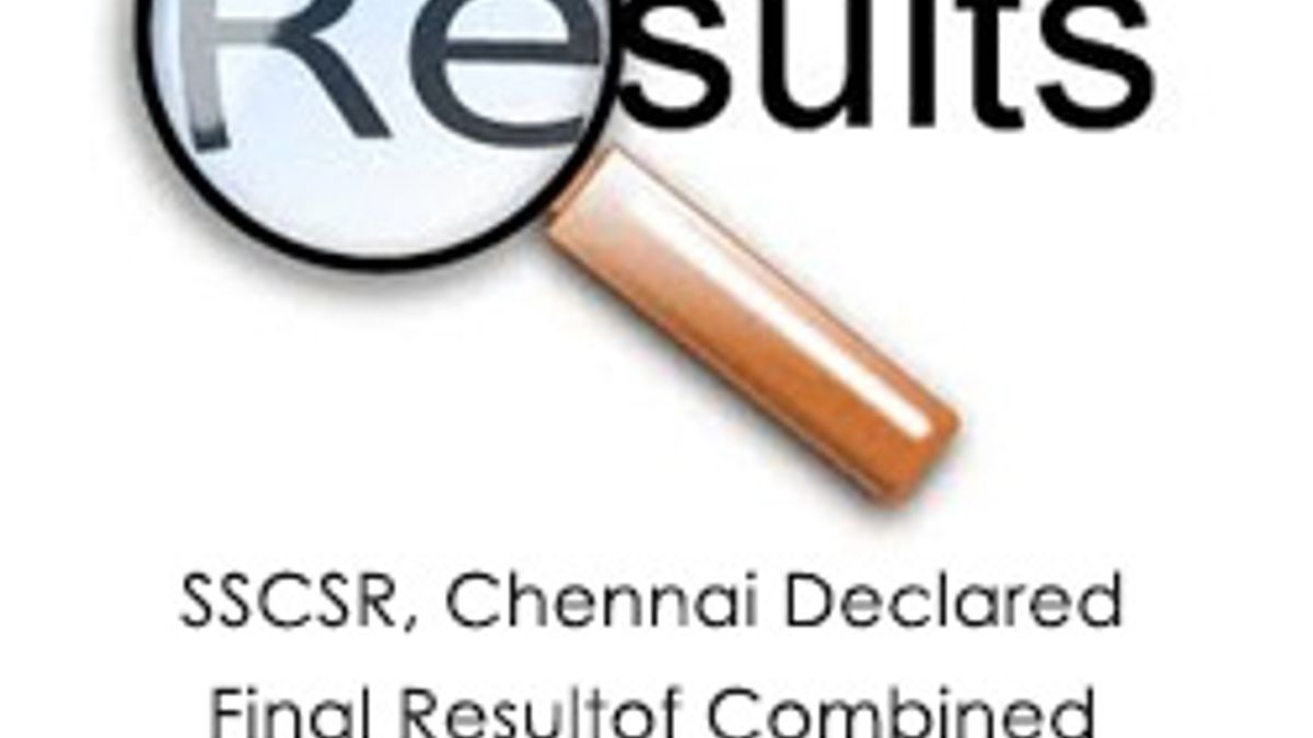 SSCSR Chennai Declared Final Result CHSL