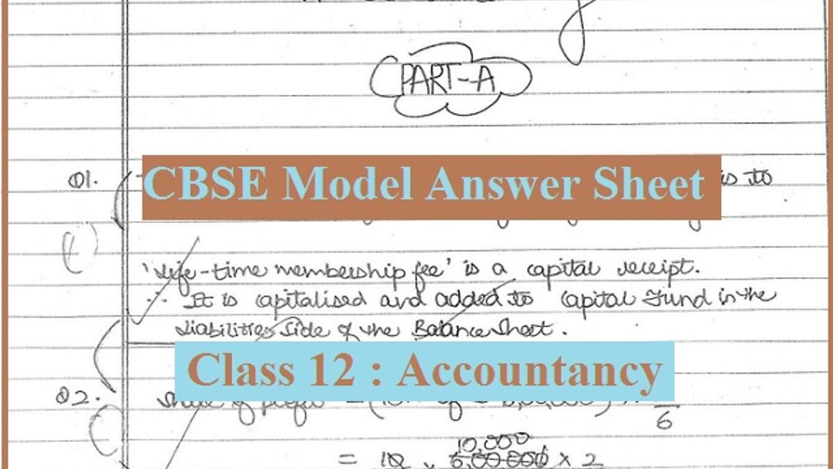 Class 12 Accountancy: Answer Sheet of Previous Year's Subject Topper