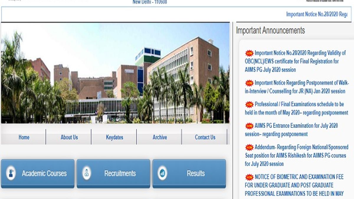 AIIMS Delhi Scientist C and Technical Assistant Posts 2020