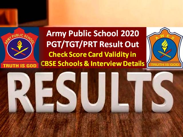 Army Public School Scorecard PGT/TGT/PRT 2020 Validity in CBSE Schools: Get Direct Link to Download Screening Test Scorecard @aps-csb.in, Check Interview Details