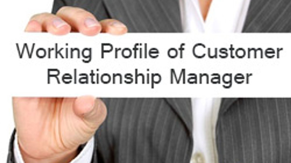 Working Profile of Customer Relationship Manager