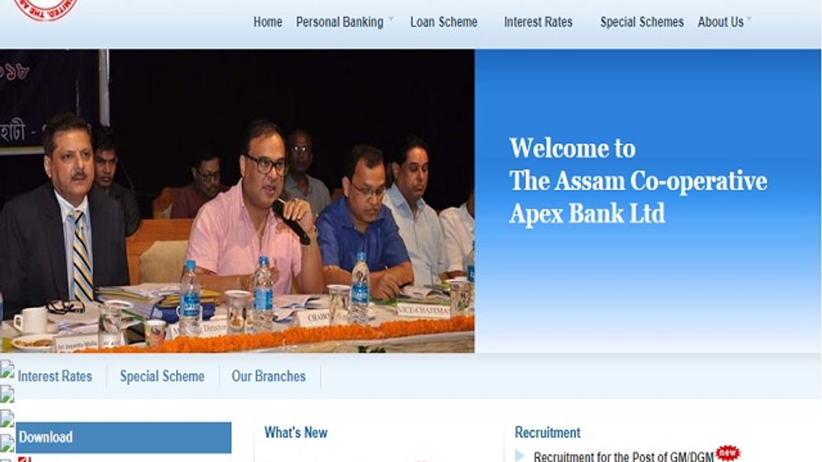 The Assam Co-operative Apex Bank Ltd. (ACAB) GM & DGM Posts 2020