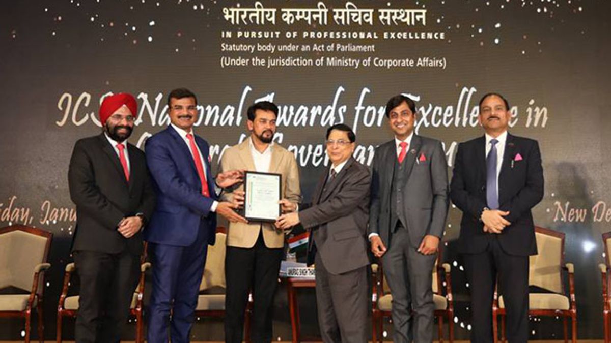 Award Presentation Ceremony of ICSI National Awards for Excellence in Corporate Governance, 2019