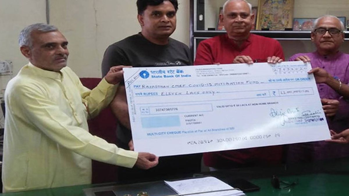 Banasthali Vidyapith Donates Rs 11 Lakhs to CM COVID-19 Relief Fund