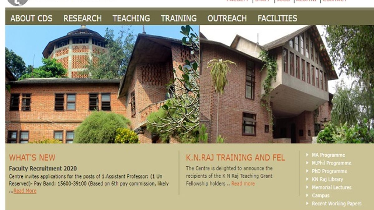 Centre for Development Studies (CDS) Assistant Professor and Associate Professor Posts 2020