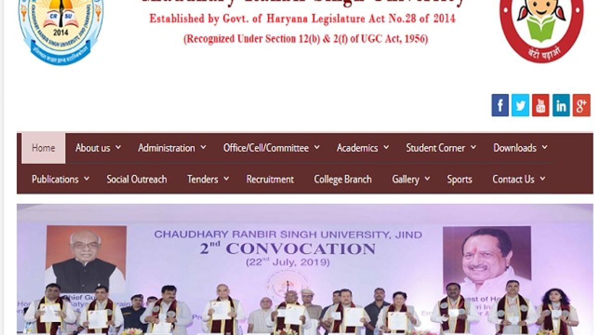 Chaudhary Ranbir Singh University (CRSU) Professor Posts 2020