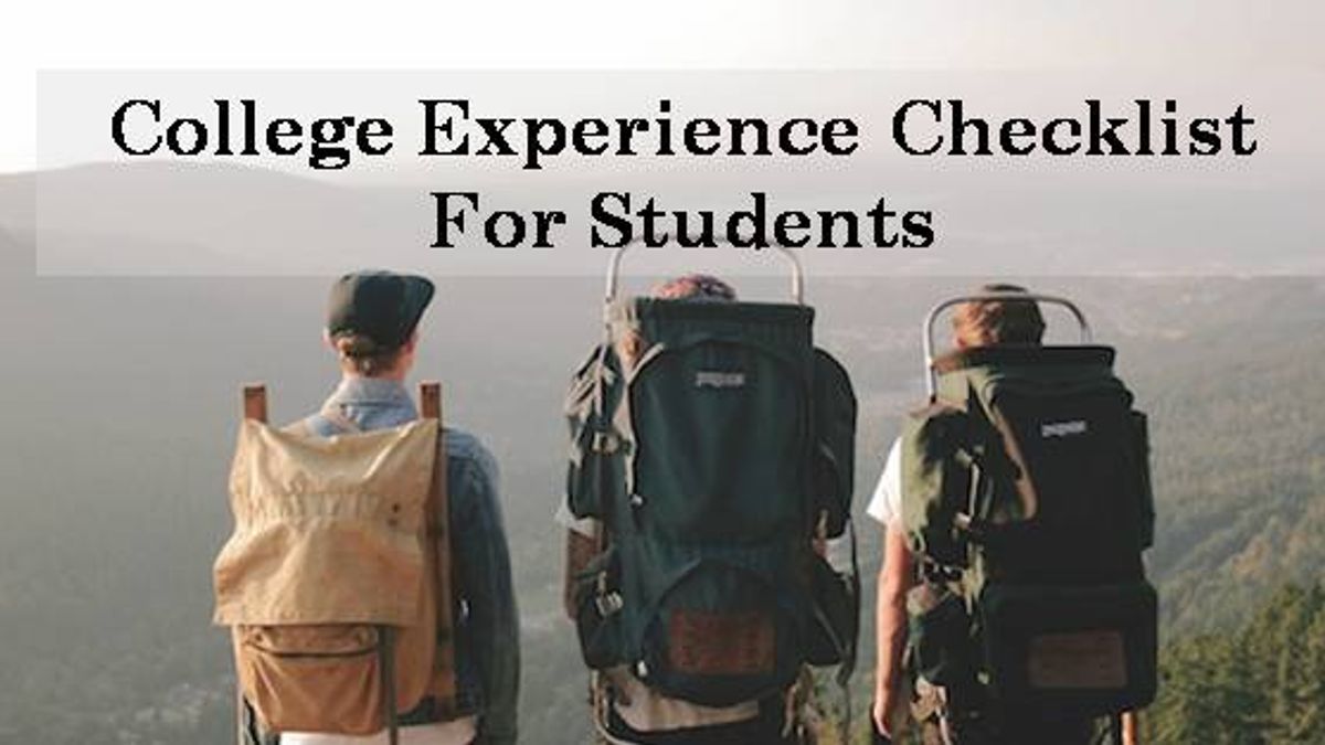 College Experience Checklist For Students