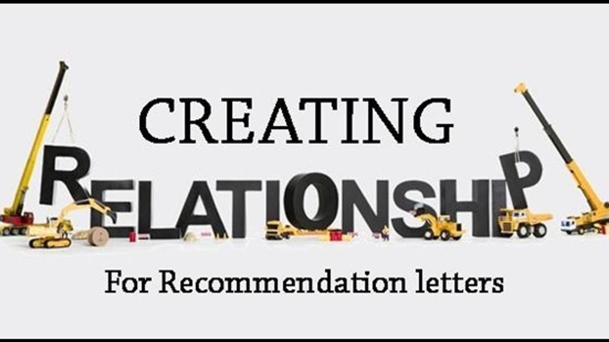 Creating relationships for recommendation letters