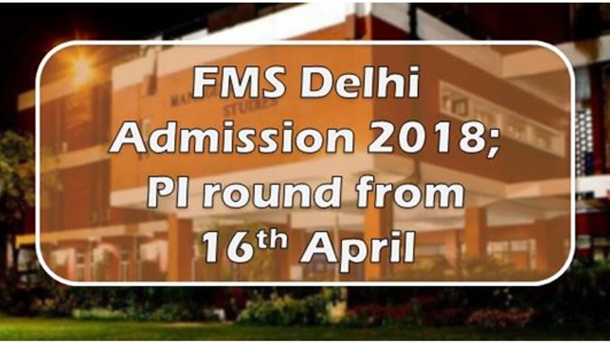 FMS Delhi Admission 2018