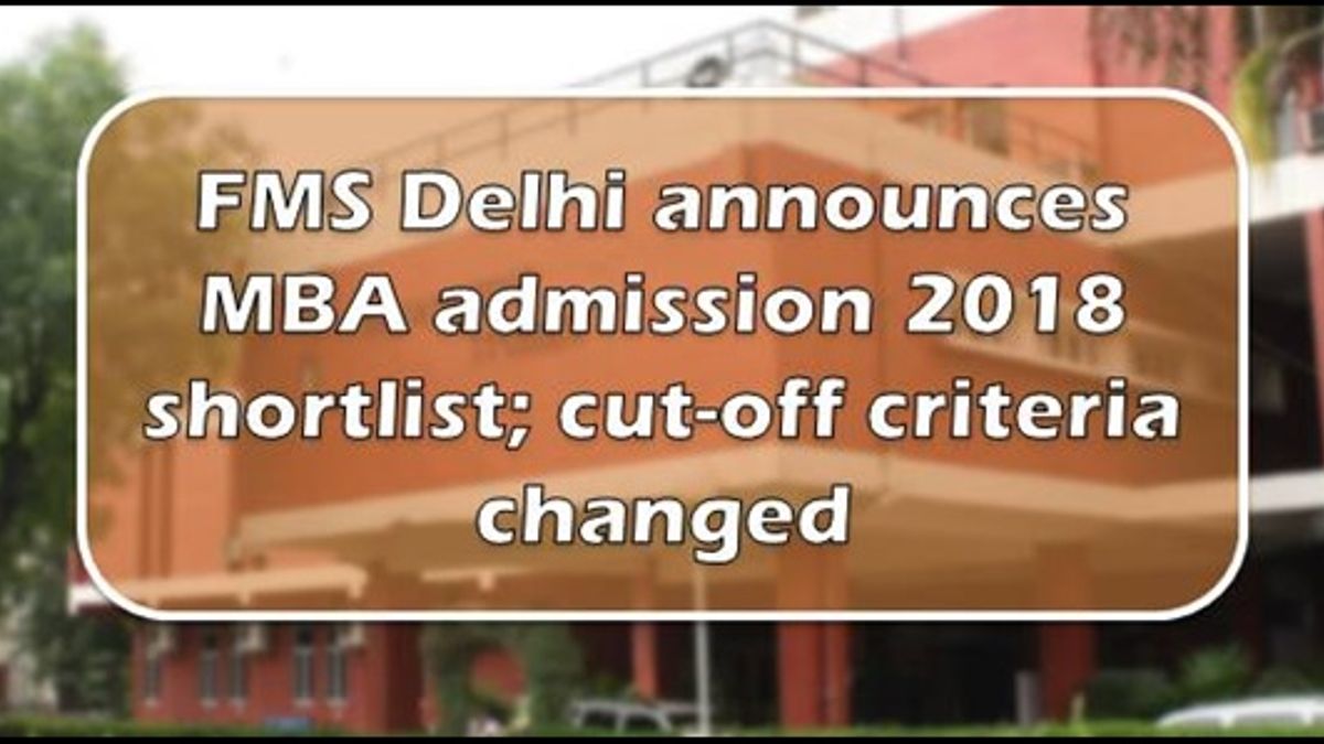FMS Delhi announces MBA admission shortlist