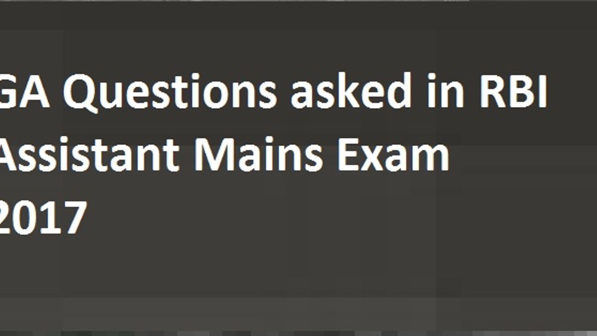 General Awareness question asked in RBI Assistant Mains Exam 2017