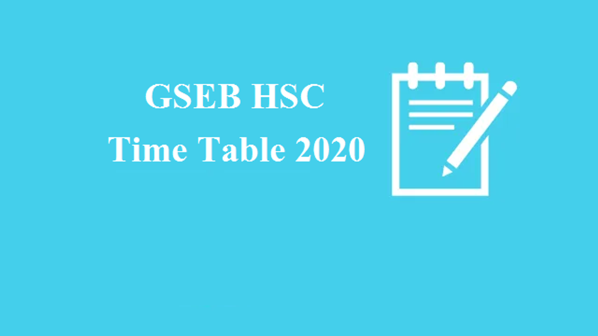 GSEB HSC Time Table 2020