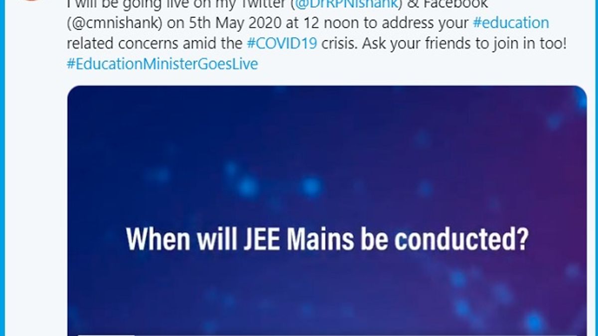 HRD Minister Ramesh Pokhriyal 'Nishank' Will Interact Online With stakeholders on 5th May 2020
