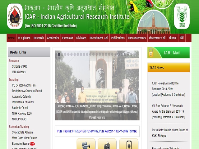 ICAR -Indian Agricultural Research Institute (IARI) Senior Resident Posts 2020