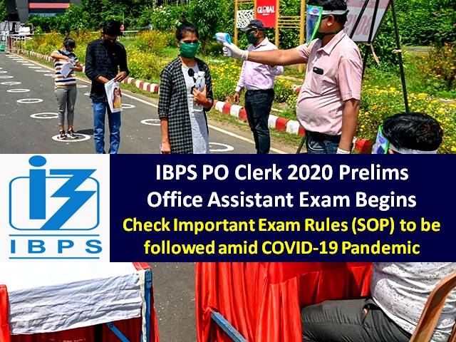 IBPS RRB Clerk 2020 Prelims Exam Begins for Office Assistant Posts: Check Important Exam Rules (SOP) to be followed amid COVID-19 Pandemic