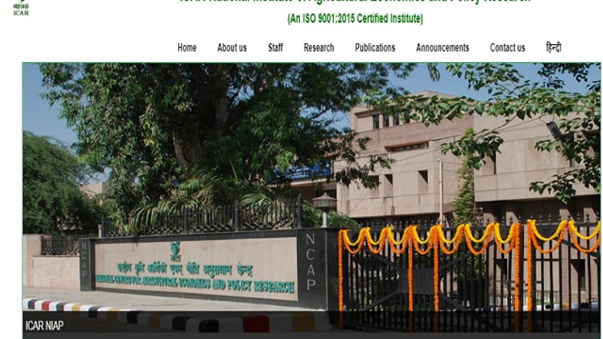 ICAR-National Institute of Agricultural Economics and Policy (NIAP) Recruitment 2019