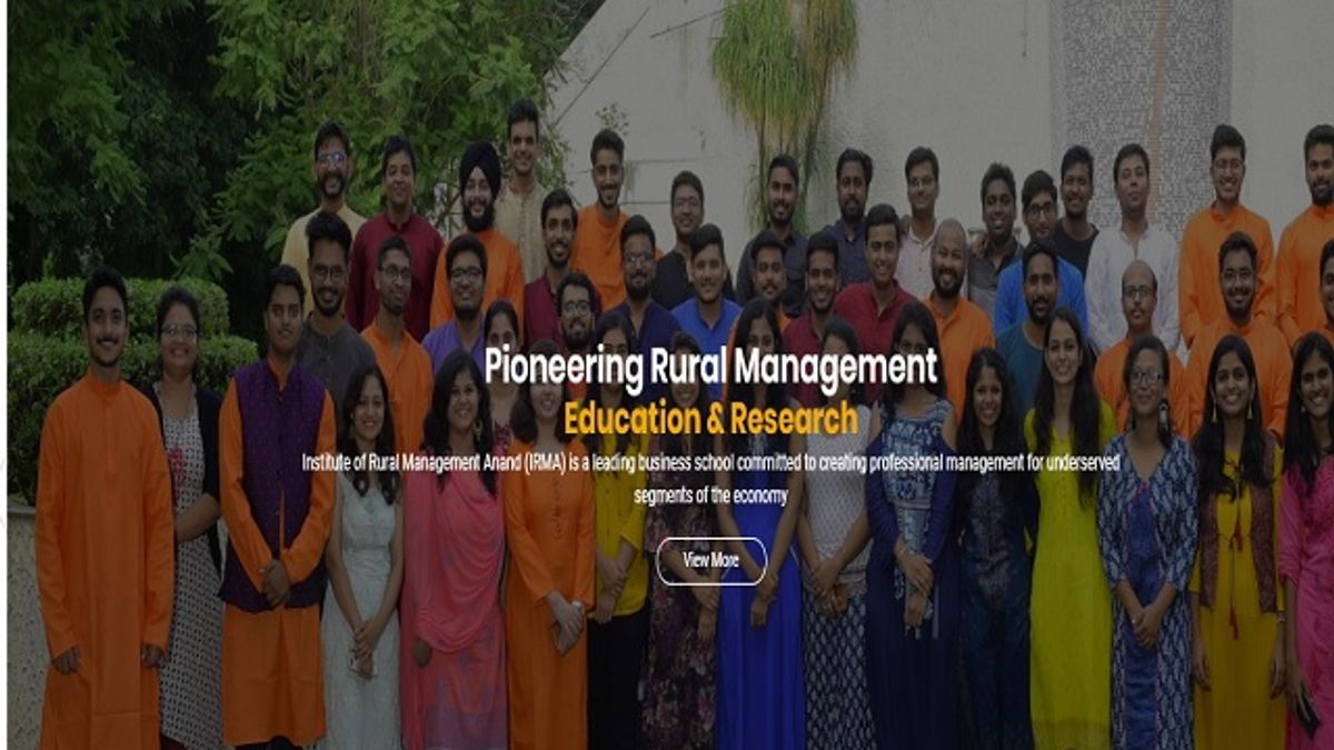 Institute of Rural Management Anand (IRMA) Senior Research Fellow (SRF) Post 2020