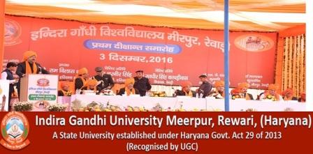 Indira Gandhi University Meerpur Faculty Jobs
