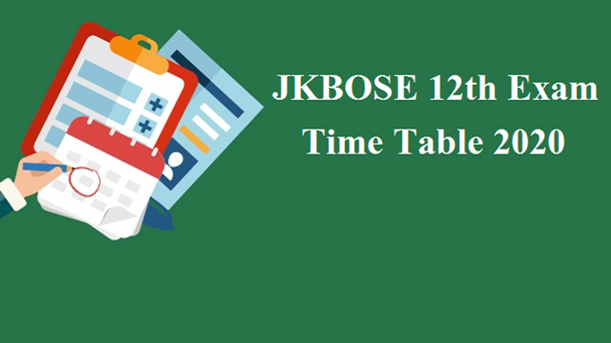 JKBOSE 12th Time Table 2020