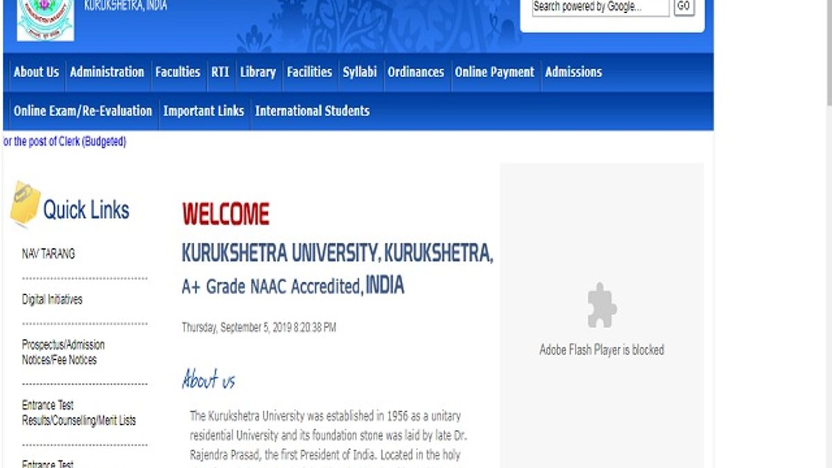 Kurukshetra University Recruitment 2019