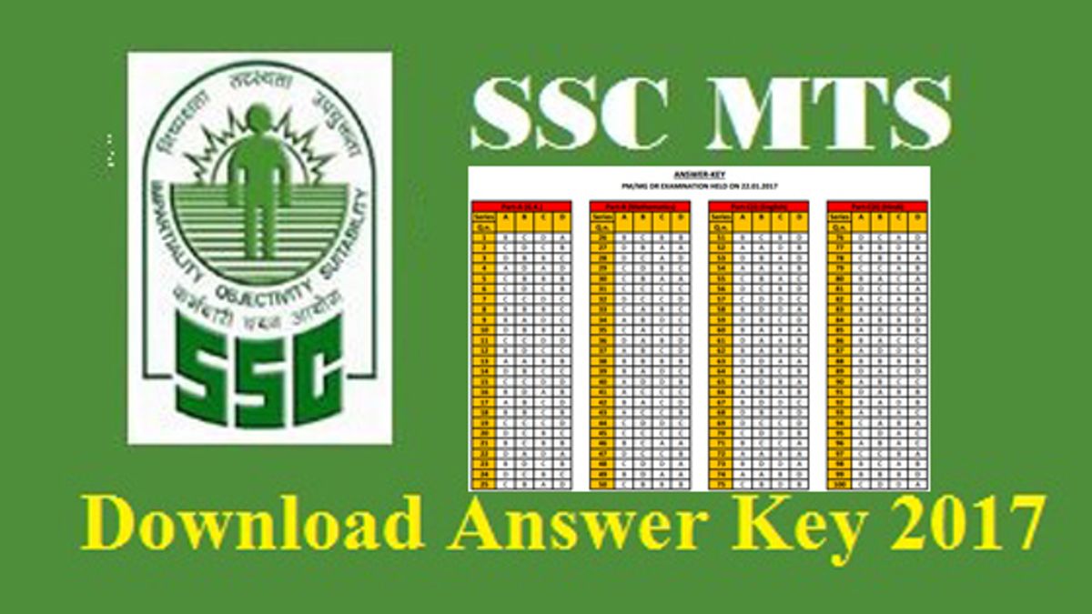 SSC MTS Answer Key 2017 Declared