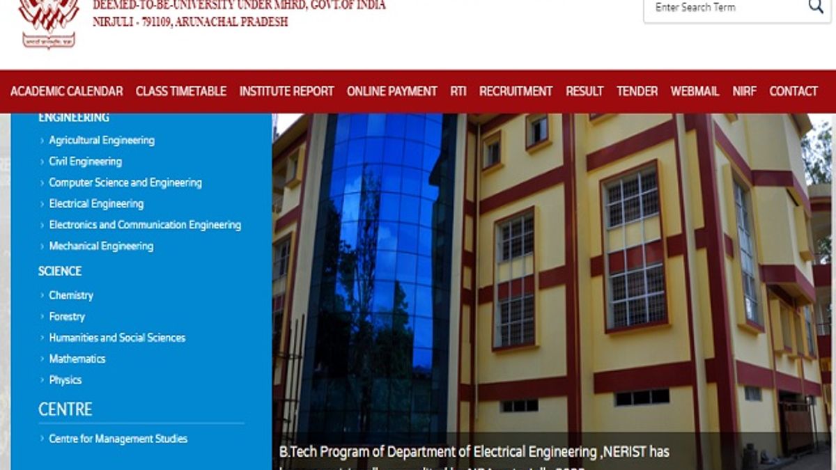 North Eastern Regional Institute of Science and Technology (NERIST) Junior Research Fellow posts 2019