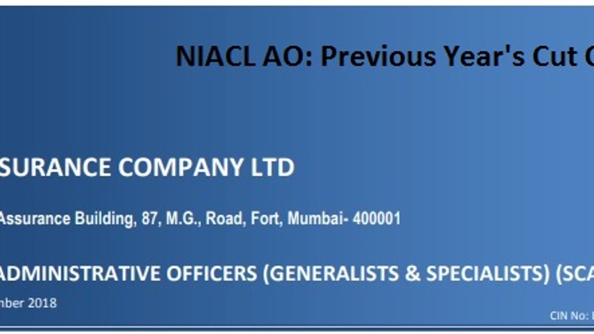 NIACL AO previous year's cut off