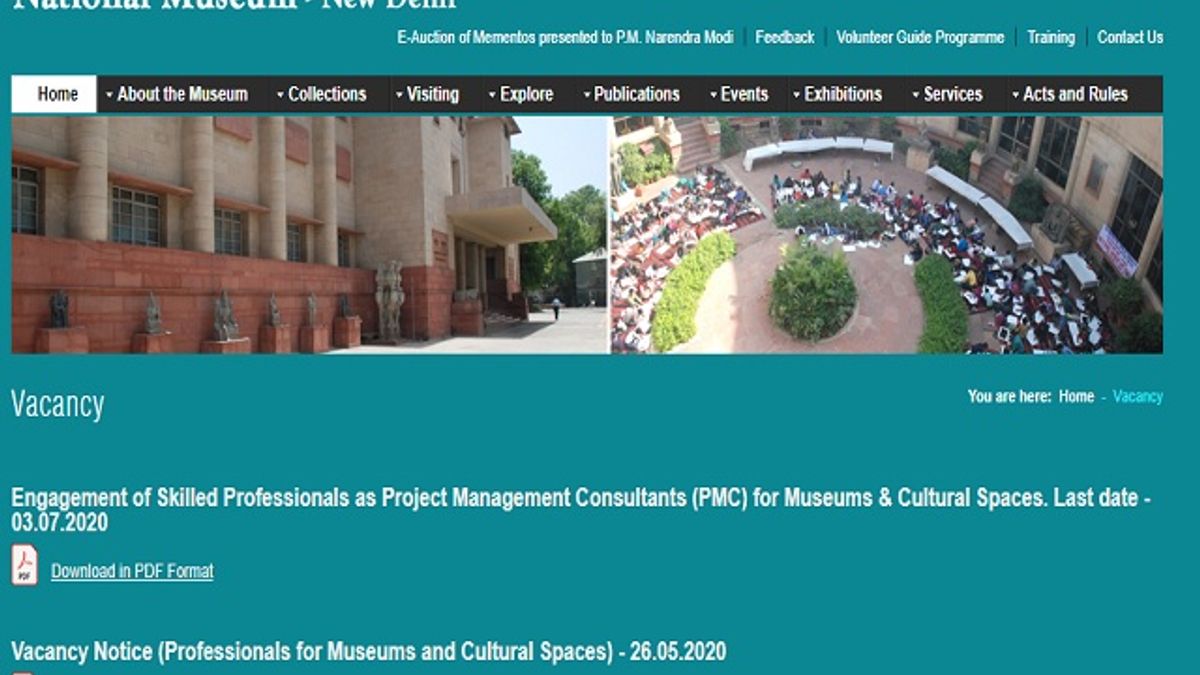 National Museum New Delhi Recruitment 2020: Apply for Project Management Consultant Posts