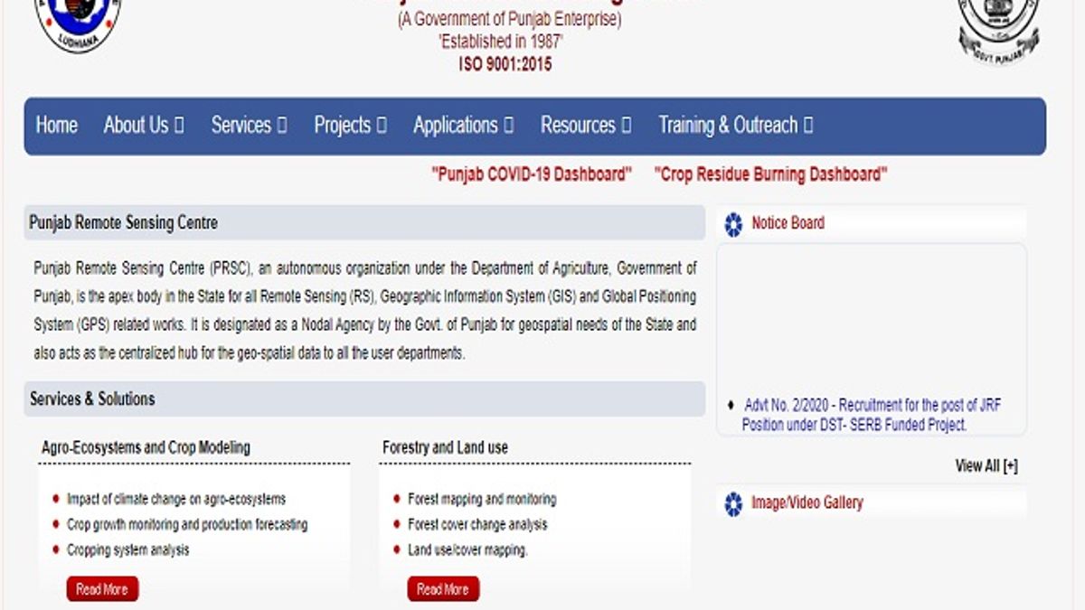 Punjab Remote Sensing Centre (PRSC) Junior Research Fellow (JRF) Post 2020