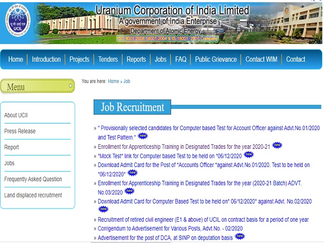 Uranium Corporation of India Limited (UCIL) Trade Apprentices Posts 2020