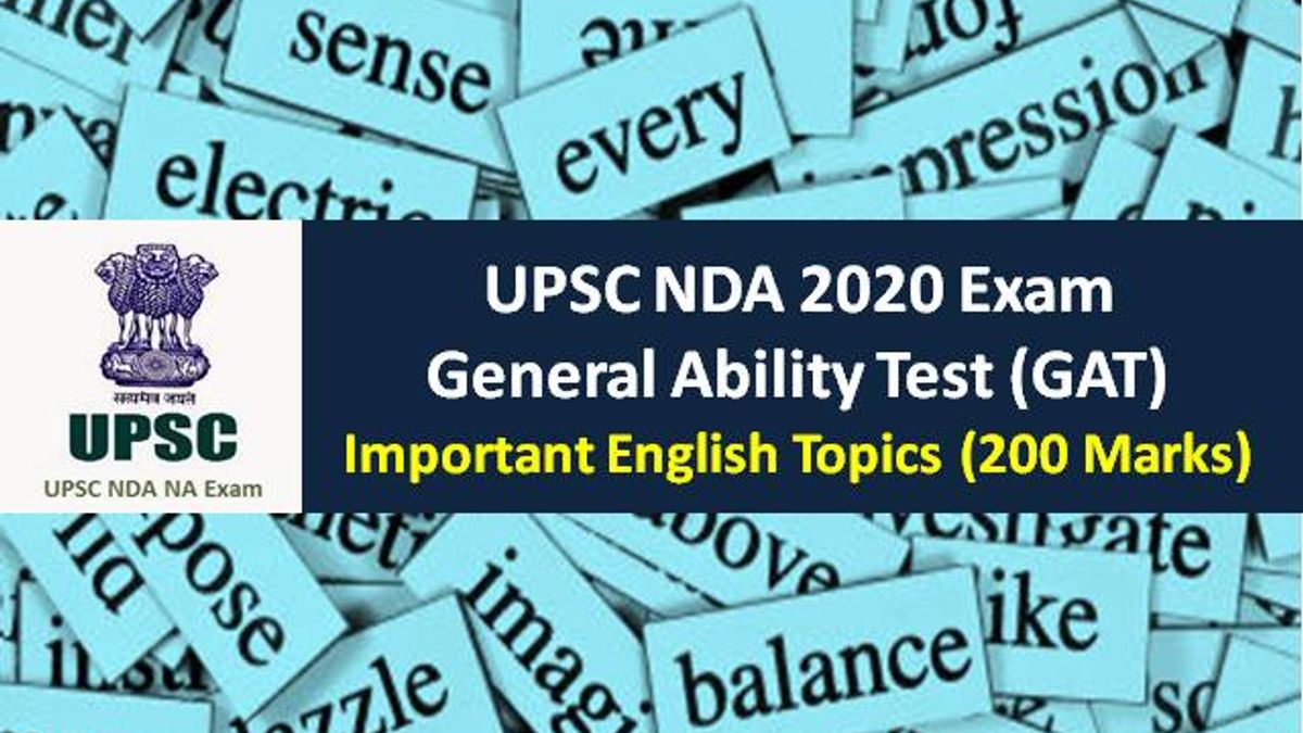 UPSC NDA 2020 General Ability Test (GAT): Check Important English Topics (200 Marks) for Written NDA Exam