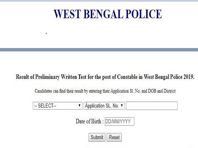 West Bengal Police Constable Result