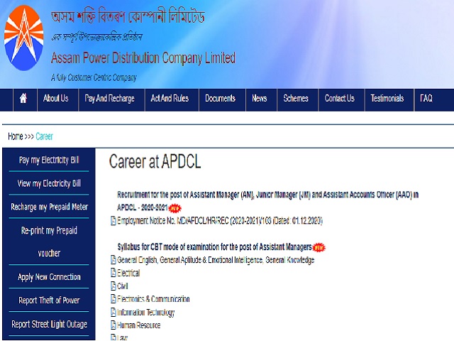 APDCL Recruitment 2020-21