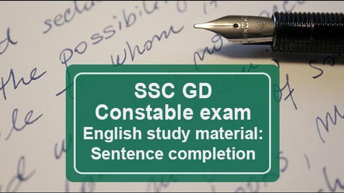 SSC(GD) Constable sentence completion