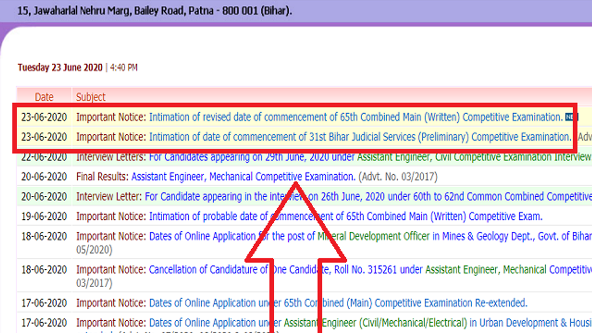 Bihar 31st Judiciary, BPSC 65th Mains
