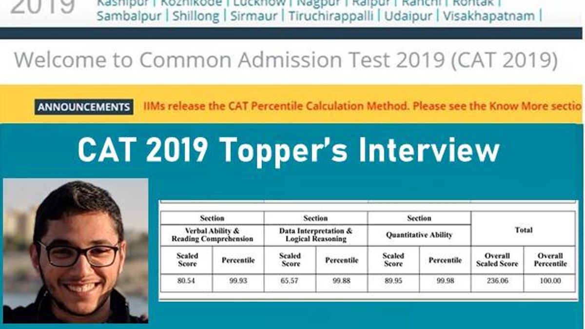 CAT 2019 topper Somansh Chordia