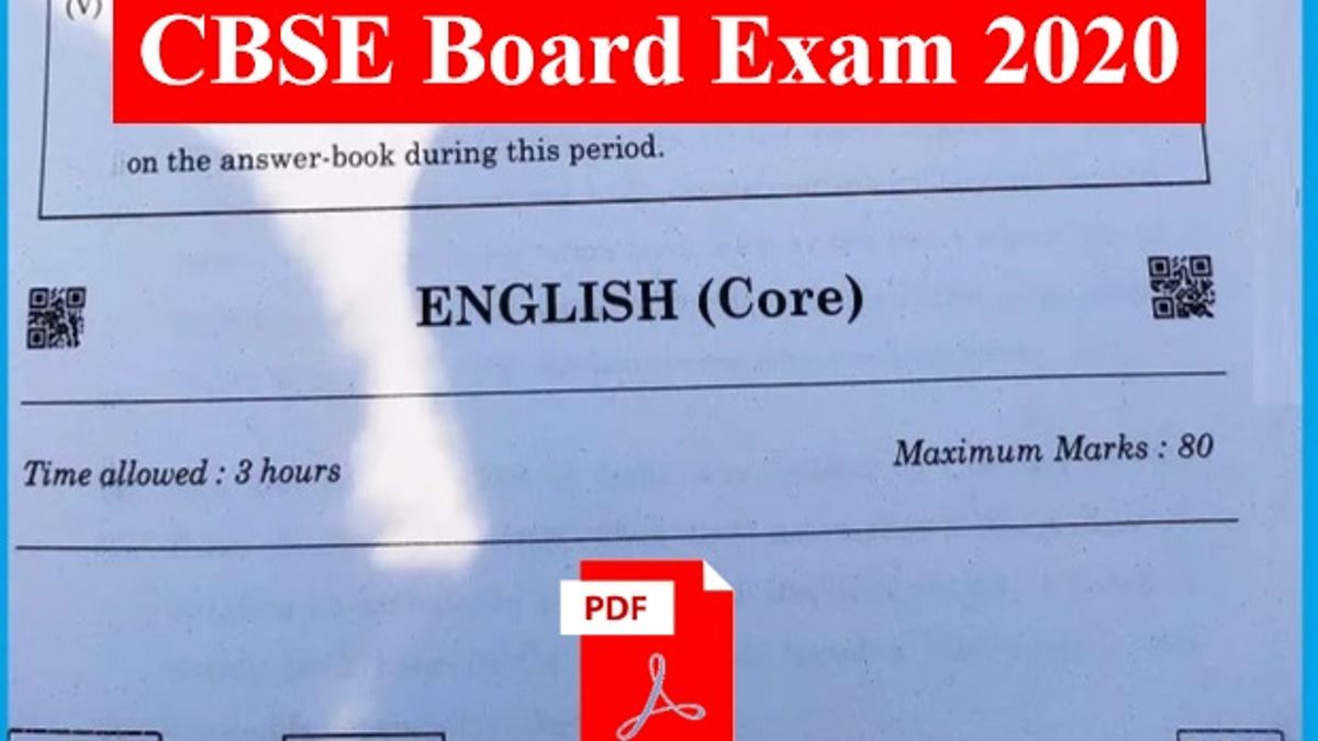 CBSE 2020: Class 12 English Paper