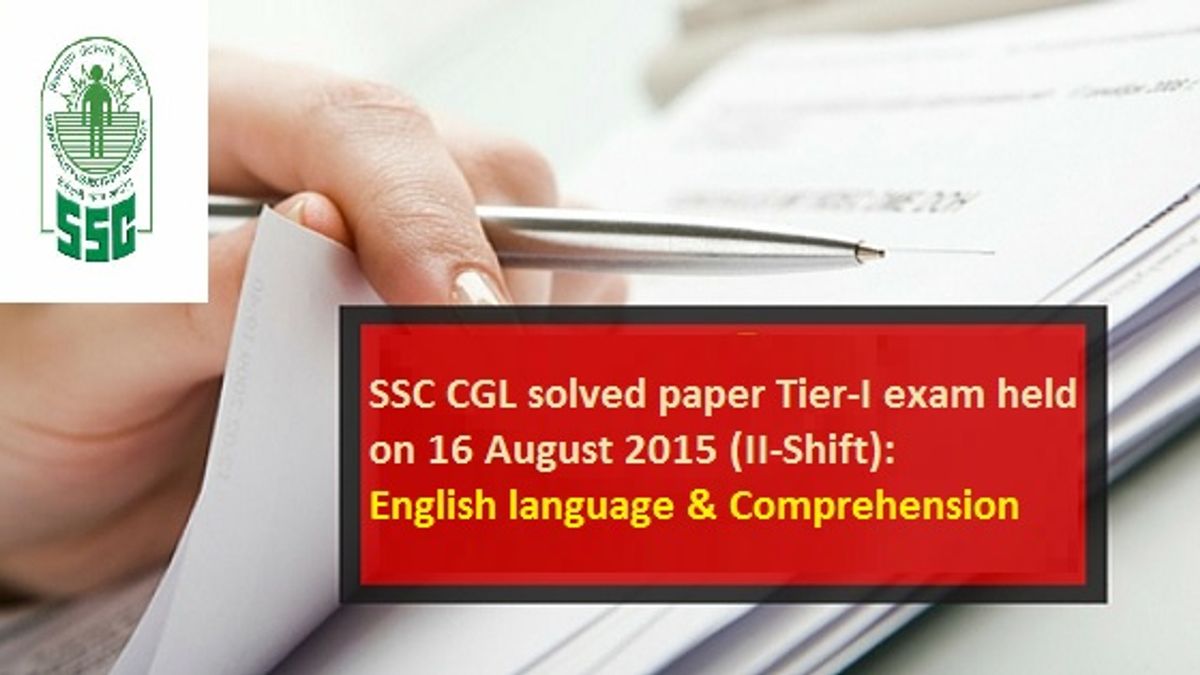SSC CGL solved paper