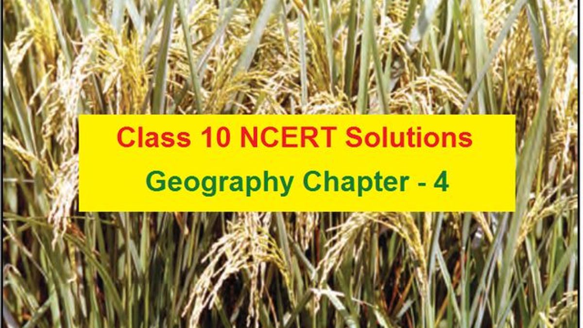 NCERT Solutions for Class 10 Social Science Geography Chapter 4 