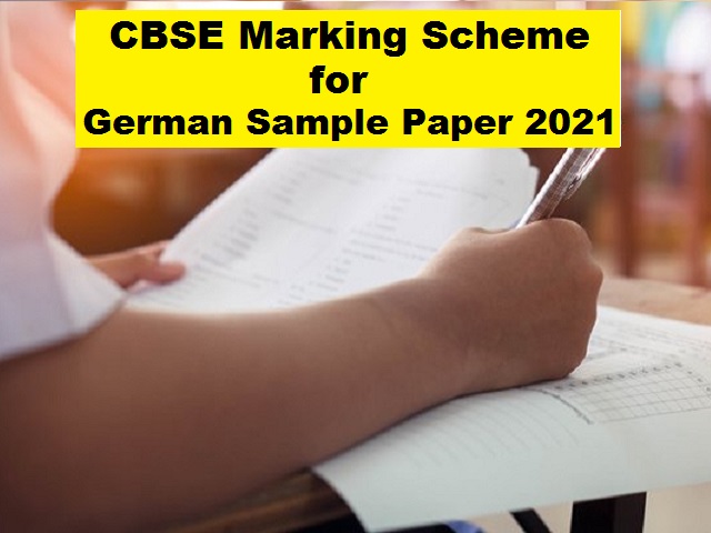 CBSE Class 10 German Marking Scheme for Sample Paper 2021