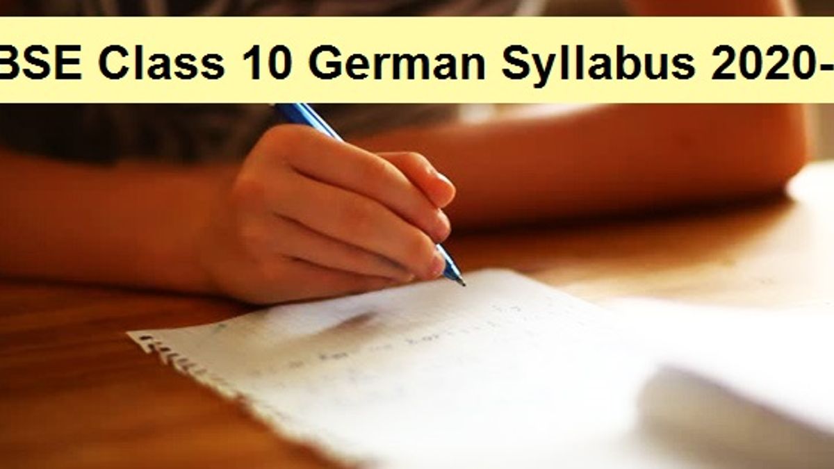 CBSE Class 10 German Syllabus 2020-2021