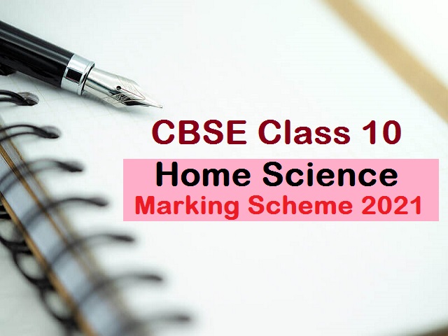 CBSE Class 10 Home Science Marking Scheme for Sample Paper 2021