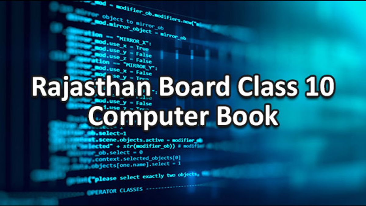 Rajasthan Board Class 10 Computer Book
