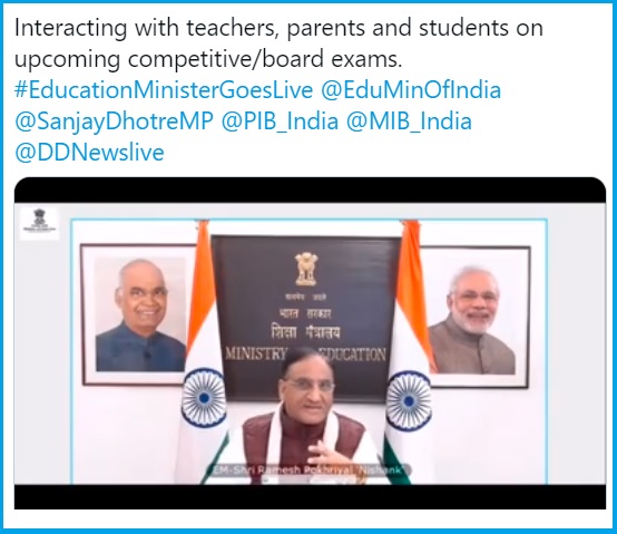 JEE Main 2021, CBSE Board Exams 2021, NEET 2021: Union Education Minister Ramesh Pokhriyal ‘Nishank’ Addressed Important Queries On Twitter